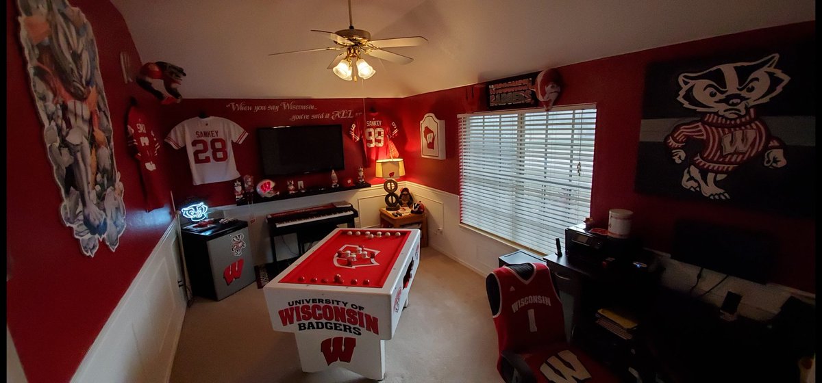 Bucky6055's tweet photo. @dhookstead @ClayTravis...just a quick @Outkick content series idea here, perhaps similar to @OutKickTNML,..to have a fan submitted project/DIY/FanCave showcase?...I'll get the ball rolling...(slight chance of targeted/biased 1st submission here; no apologies, On Wisconsin!!!)... https://t.co/1ZCRzt2ZVQ