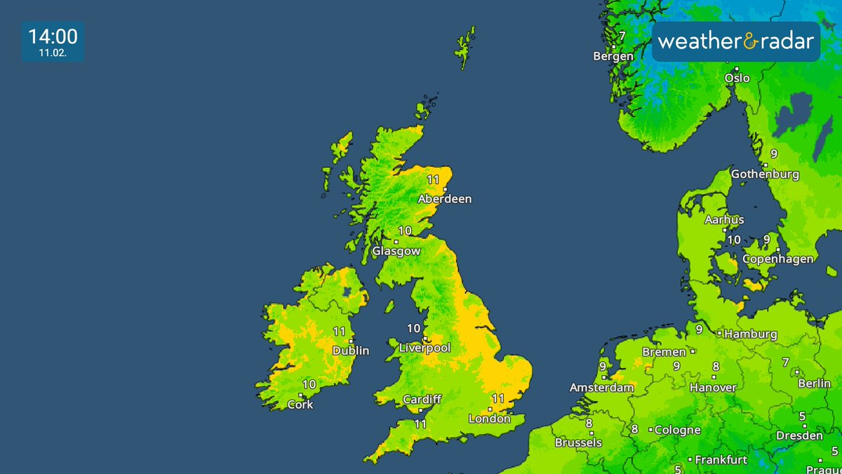 WeatherRadar_UK's tweet photo. Balmy Saturday!
Check out today's TemperatureRadar π‘οΈπ
https://t.co/etMnc1lp6h
#weekendweather #TemperatureRadar #ukweather #ireland https://t.co/rymlK1nNEq