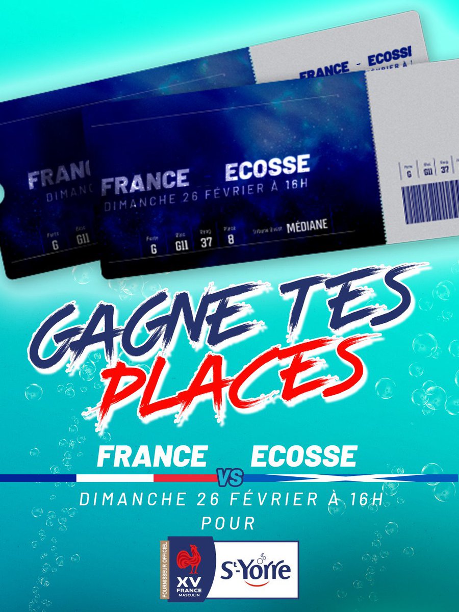 styorreFR's tweet photo. #SoifdeVictoire

𝐓𝐞𝐧𝐭𝐞 𝐝𝐞 𝐠𝐚𝐠𝐧𝐞𝐫✌🏻𝐩𝐥𝐚𝐜𝐞𝐬 𝐩𝐨𝐮𝐫 𝐅𝐑𝐀𝐍𝐂𝐄 - 𝐄𝐂𝐎𝐒𝐒𝐄

🏟️ Stade de France - 26/02 - 16h00 

🍀Pour tenter ta chance  
➡ #RT ce tweet
➡ Follow @styorreFR 

 #IRLFRA #FRAECO #SixNations https://t.co/CESEyPOzKo