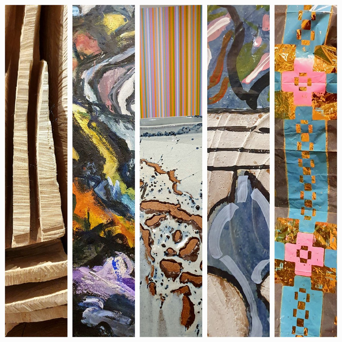 c_duigan's tweet photo. Loving the colours and textures of #celf100 #art100 from @AmgueddfaCymru at #OrielMon #Anglesey #YnysMon - please go! https://t.co/gY24wavEFk