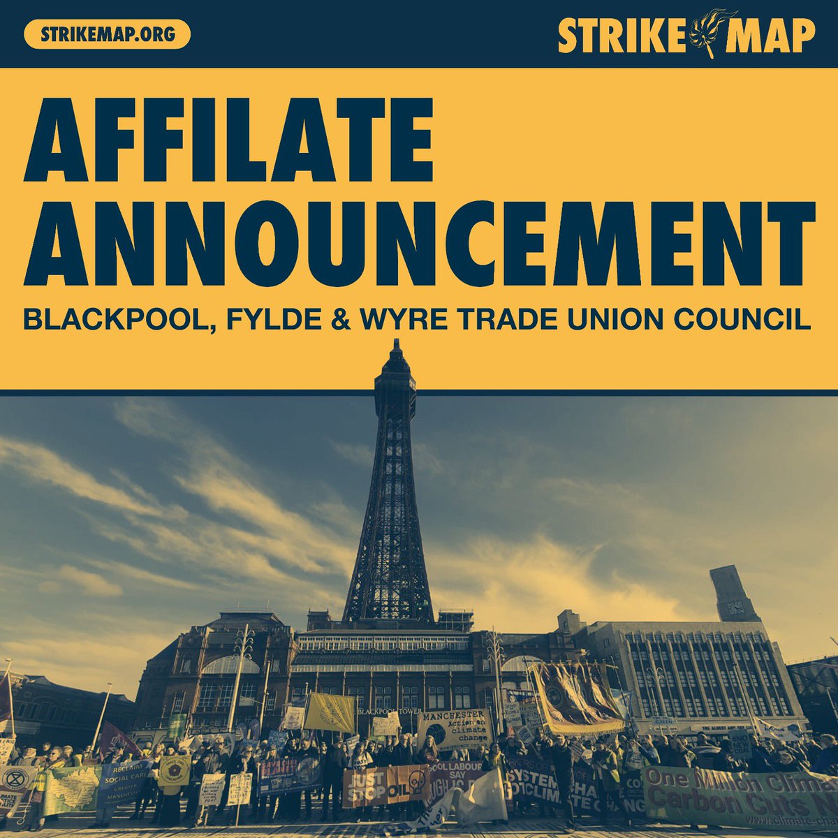 Strike Map (@strike_map) on Twitter photo 😃We're delighted to announce that <a href="/BlackpoolTuc/">Blackpool Fylde & Wyre TUC</a> has affiliated.
Thank you comrades ❤️
✍️Affiliate your organisation here: strikemap.org/forms/help-us-…
#strikemap 😃We're delighted to announce that <a href="/BlackpoolTuc/">Blackpool Fylde & Wyre TUC</a> has affiliated.
Thank you comrades ❤️
✍️Affiliate your organisation here: strikemap.org/forms/help-us-…
#strikemap