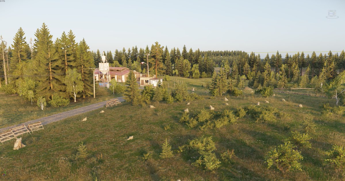 LukKotko's tweet photo. Another bit of the map, three hills, a sawmill and a small castle above the town.

#Arma #Enfusion #Reforger #Arma4 #Armaplatform https://t.co/efnSXvR2Aw