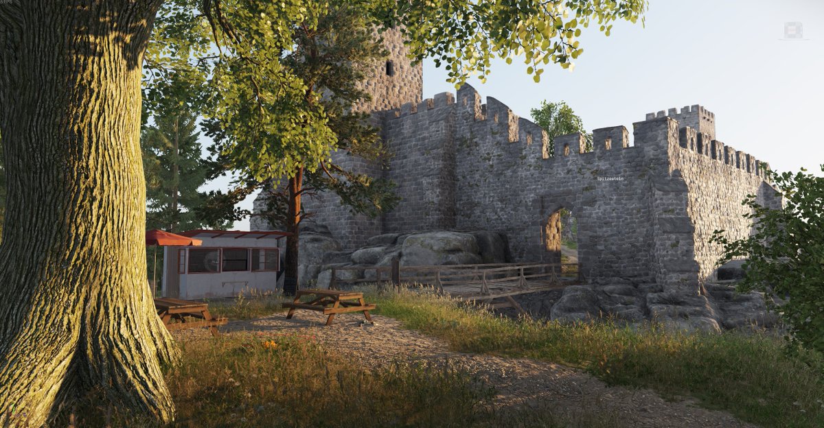LukKotko's tweet photo. Another bit of the map, three hills, a sawmill and a small castle above the town.

#Arma #Enfusion #Reforger #Arma4 #Armaplatform https://t.co/efnSXvR2Aw