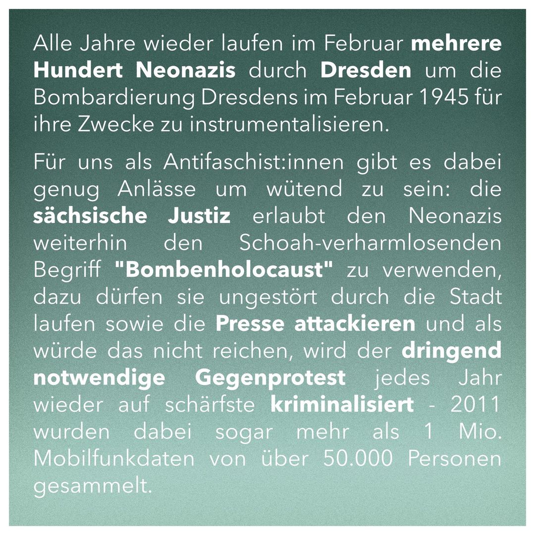 Interjugend's tweet photo. [IJ #Leipzig] 
#Dresden: 
Nie wieder #Krieg, nie wieder #Faschismus!

#le1102 #DD1102 https://t.co/J7rs2xJ2Mf