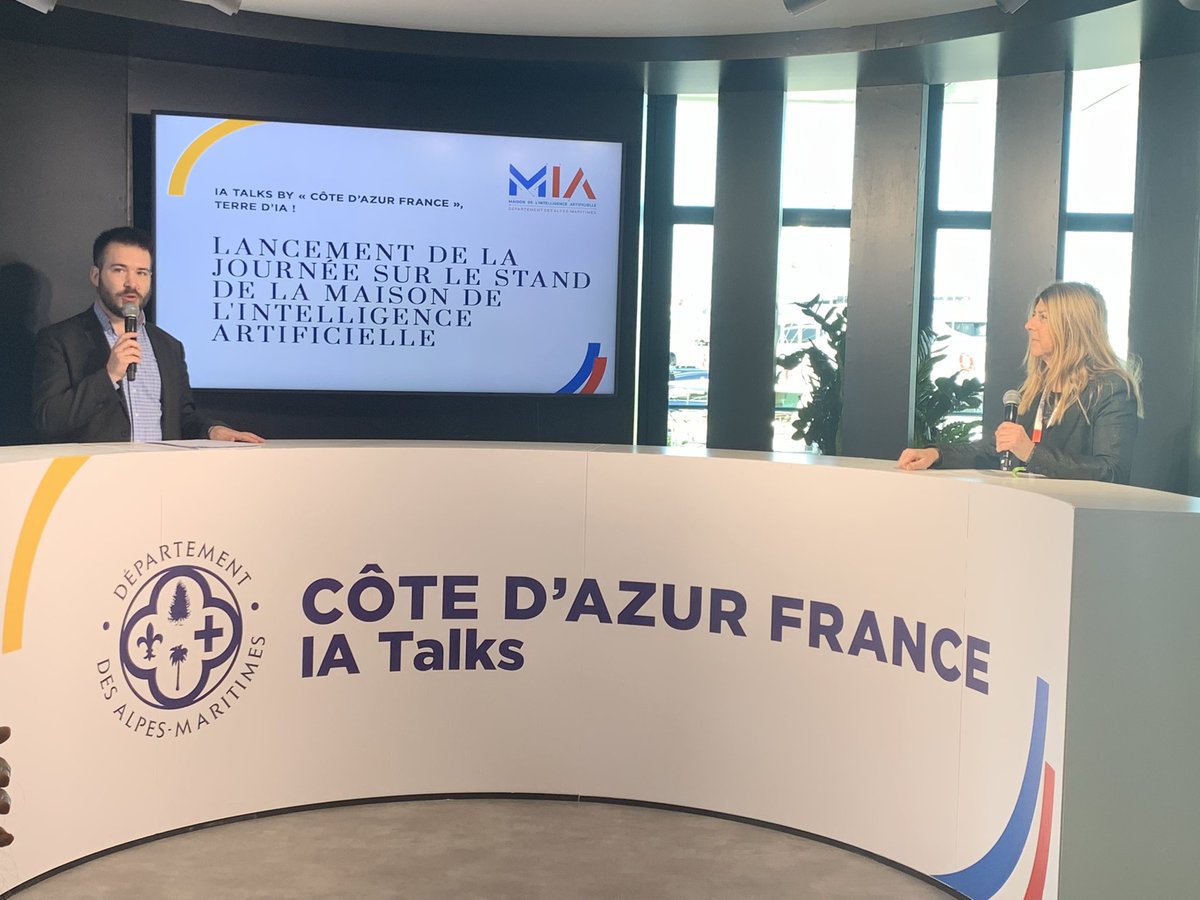 Maison_IA's tweet image. [#WAICF06 #IATALKS 🎙️] by « Côte d’Azur France » Terre d’IA !

👥LANCEMENT DE LA JOURNÉE SUR LE STAND DE LA MAISON DE L&apos;INTELLIGENCE ARTIFICIELLE avec⬇️
✔️ISABELLE GALY @Maison_IA 

Live sur notre chaîne YouTube : youtube.com/live/OtmLuswCa…