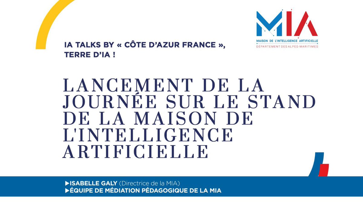 Maison_IA's tweet image. [#WAICF06 #IATALKS 🎙️] by « Côte d’Azur France » Terre d’IA !

👥LANCEMENT DE LA JOURNÉE SUR LE STAND DE LA MAISON DE L&apos;INTELLIGENCE ARTIFICIELLE avec⬇️
✔️ISABELLE GALY @Maison_IA 

Live sur notre chaîne YouTube : youtube.com/live/OtmLuswCa…