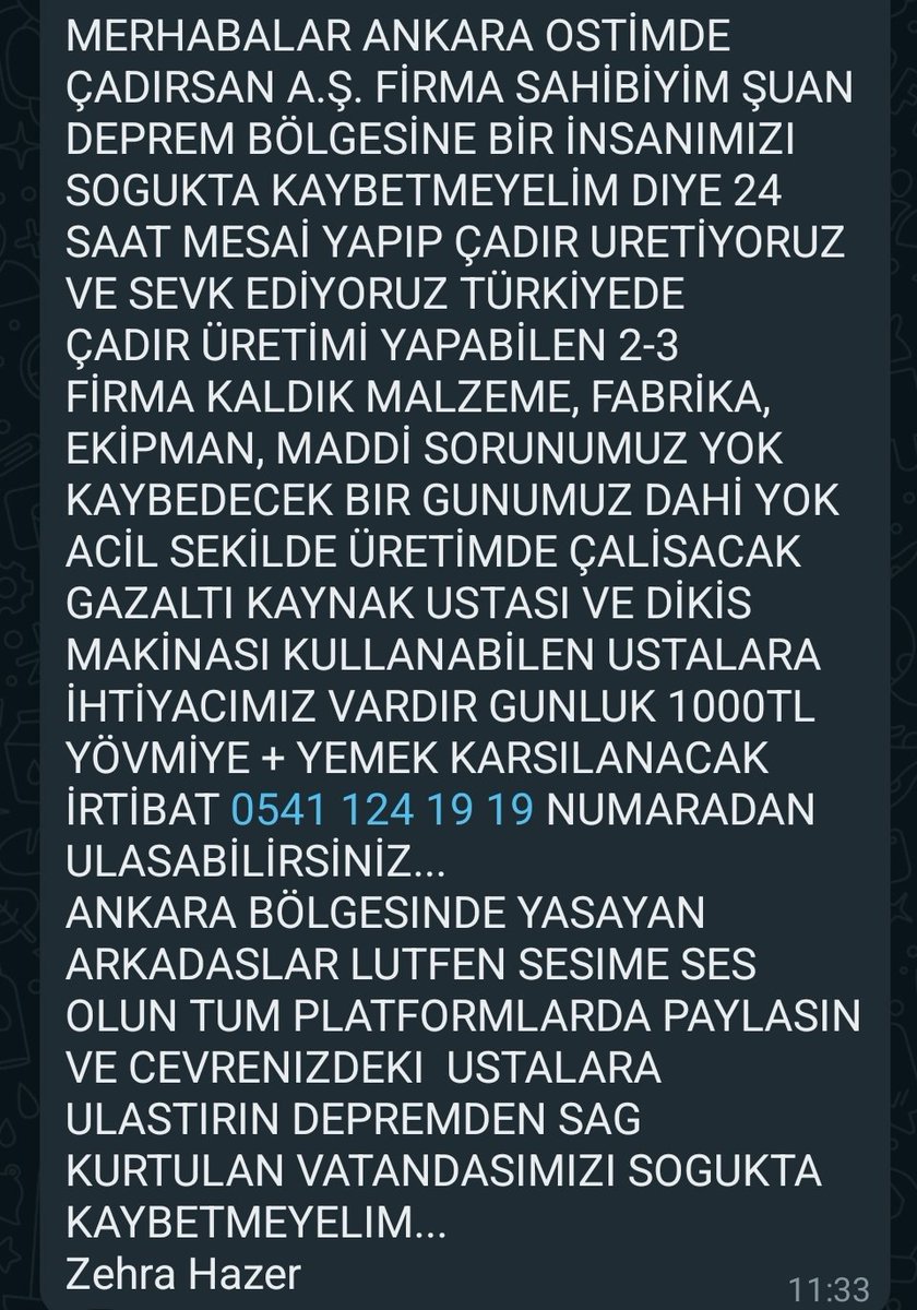 khaalesii88's tweet photo. Arkadaşlar acil  #Ankara #cadırsondakika uretim de yardımcı olabilecek(calisacak)  kişilere ihtiyaç var  rt yapalım  lütfen 

@Bozoklar44 @DukTrader @2727mmg2727 @Nazende2011 @UmutDemirBorsa @cakmaustad @SaskinBorsaci @borsasalvador @1bilgeadam @TraderBroo @traderchitect https://t.co/4LLkOQfEvb