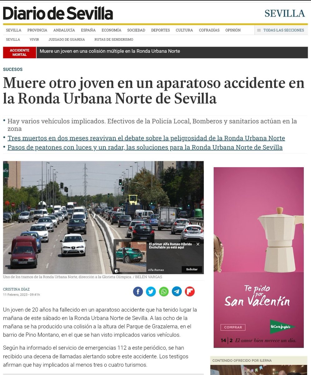 RondaSalvaje's tweet photo. Las promesas incumplidas por @Ayto_Sevilla siguen costando vidas en Ronda URBANA Norte!!

¿¿Dónde están las medidas "a corto plazo" @MyriamDRguez @jabafe79 @antoniomunozsev??

Qué clase de Ayto consiente el incumplimiento generalizado de normas viales?? Esto es INDIGNANTE!!! https://t.co/jbNcj7K1mm