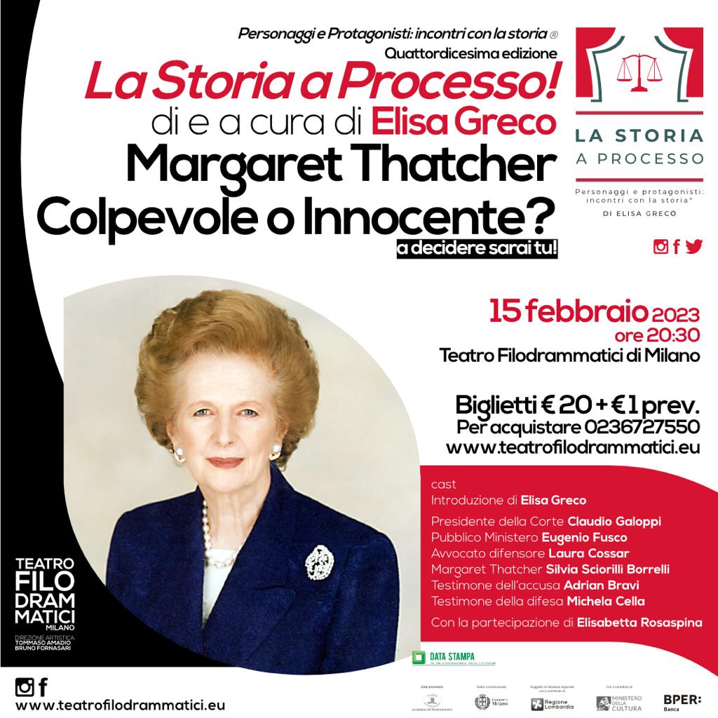 Margaret #Thatcher era davvero una #IronLady? a deciderlo sarai tu! 15 febbraio @TFilodrammatici, Milano. Vi aspetto, Elisa Greco. #StayTuned con #LaStoriaaProcesso, il format che cambia la storia #PrimeMinister #woman #spettacolo #storia #cultura #giuriapopolare #verdetto