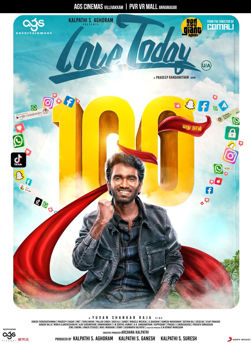 100 Days in theatres 
Thankyou all :) 
Thankyou AGS Aghoram sir  <a href="/archanakalpathi/">Archana Kalpathi</a> <a href="/aishkalpathi/">Aishwarya Kalpathi</a> 
<a href="/thisisysr/">Raja yuvan</a> 
Thankyou my whole team ❤️😊
