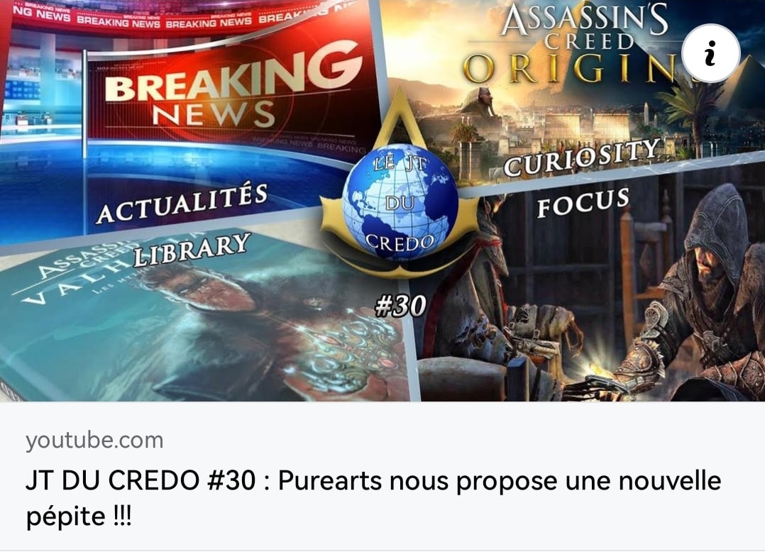 Sebastcreed's tweet photo. Nouveau JT DU CREDO à découvrir sur la chaîne LE MONDE DU CREDO
https://t.co/BqevzokCY4 https://t.co/FIes69GN6p
