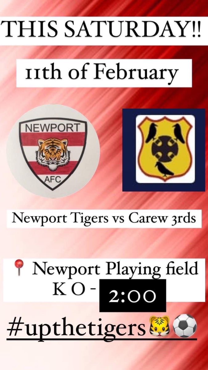 NewportTigers's tweet photo. Home fixture this weekend #upthetigers #montheport https://t.co/Bmz2S9F4kh