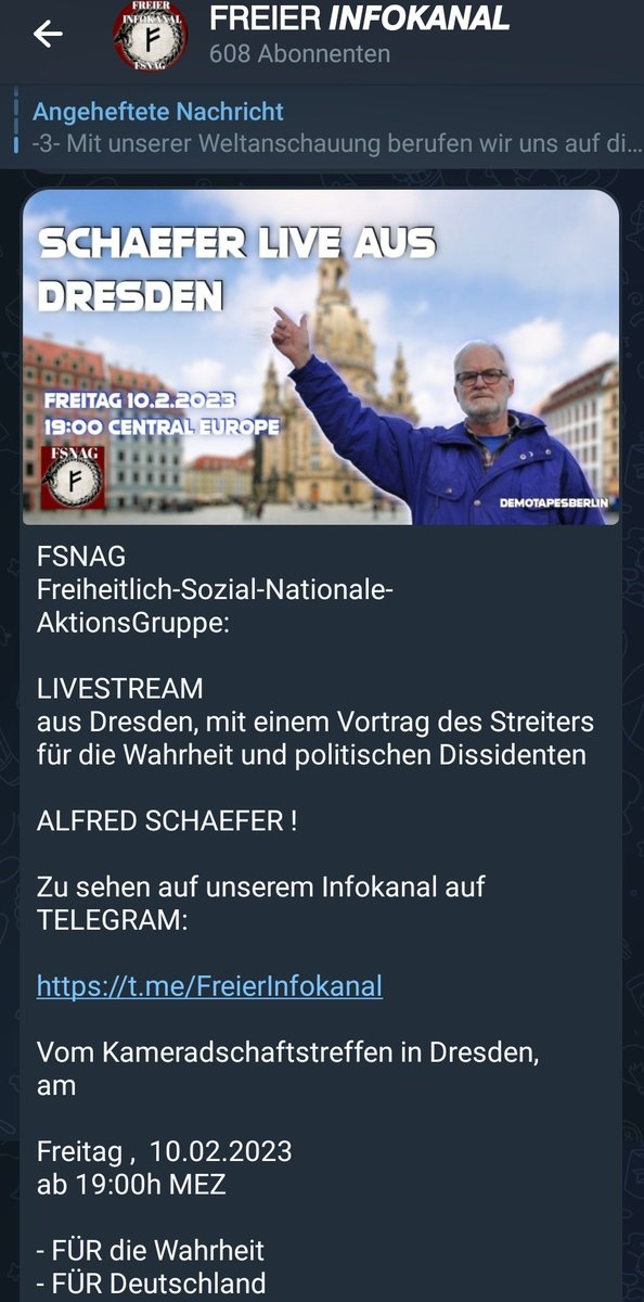 Pixel_Roulette's tweet photo. Die Veranstaltung selbst, soll am gestrigen Freitag in #Dresden stattgefunden haben. Mit einer Teilnahme Schaefer's am heutigen Neonazi Aufmarsch ist zu rechnen. 
#DD1002 #DD1102 #DD1302 https://t.co/qT7ZYNYp4S