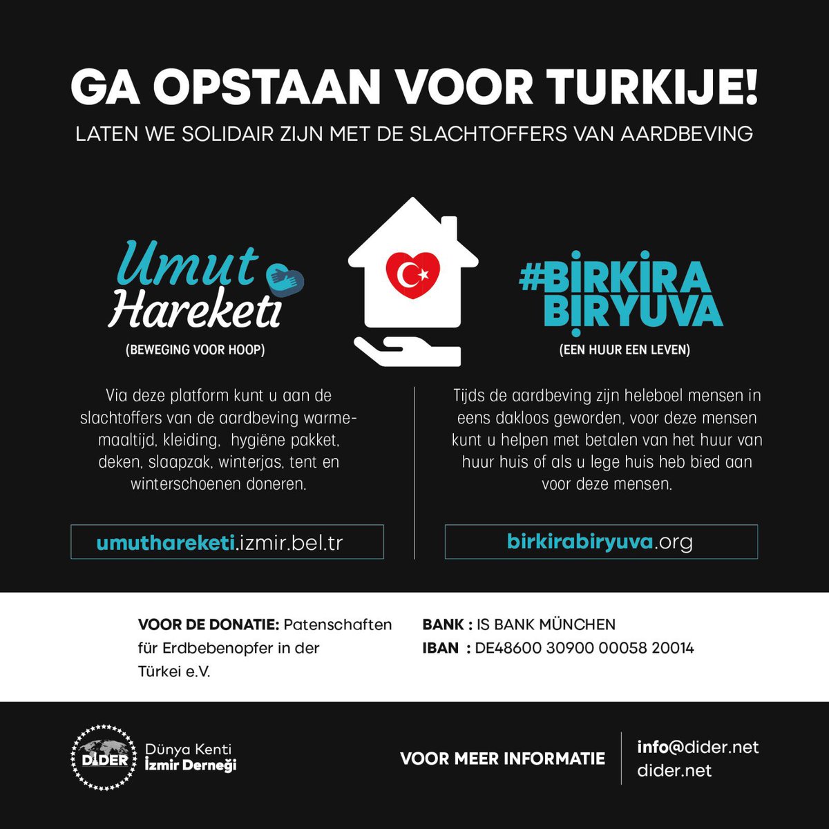 z_senoguz's tweet photo. İzmir Büyükşehir Belediyesi ve İhtiyaç Haritası’nın başlattığı depremzedeler için
"Bir Kira Bir Yuva"
kampanyasına yurt dışından destek olmak isteyenlere ulaştırmak için, görselleri yurt dışında olan çevrenizle paylaşabilir misiniz.👉 https://t.co/xILk1QECVC