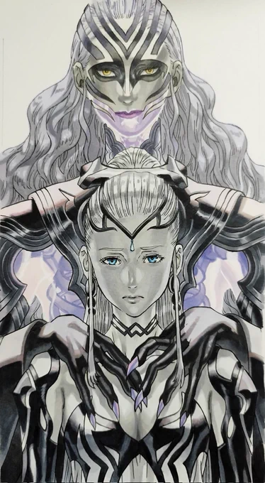 大変ご無沙汰しております久々の投稿!!第3部メインビジュアルの一部#ファイアーエムブレムヒーローズ #模写イラスト #アナログイラスト #アナログ絵 #エイル #ヘル 