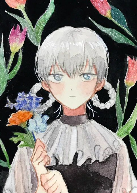 ミドリちゃん初めてATCボードに描きましたATCは約64×89mmで大体名刺サイズくらいの大きさです。手のひらサイズで可愛い 