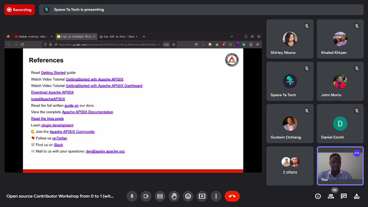 nasasira_daniel's tweet image. Happy to have shared my presentation with @SpaceYaTech on Open Source Contributor Workshop - How to become a contributor with @ApacheAPISIX from 0 to 1

Hands-on lab Apache APISIX
boburmirzo.github.io/apisix-worksho…

Contributing flow
apisix.apache.org/docs/general/c…

#apisix #opensource #contributor