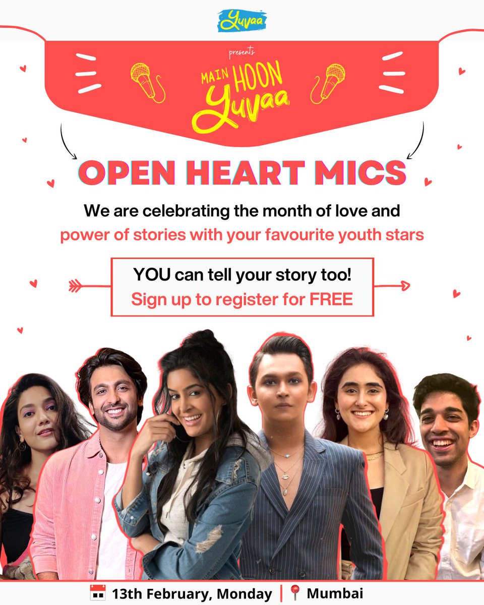 weareyuvaa's tweet photo. We are hosting the first public edition of #MainHoonYuvaa Opens Mics in Mumbai!! 😍
Come join us for a wholesome evening with
@cacklerraj @anishadixit @renilabraham_ @hustlerani @rutwicked #ShivamArora
Register below:
https://t.co/OtDvljES2h https://t.co/ivmtlrgUyN