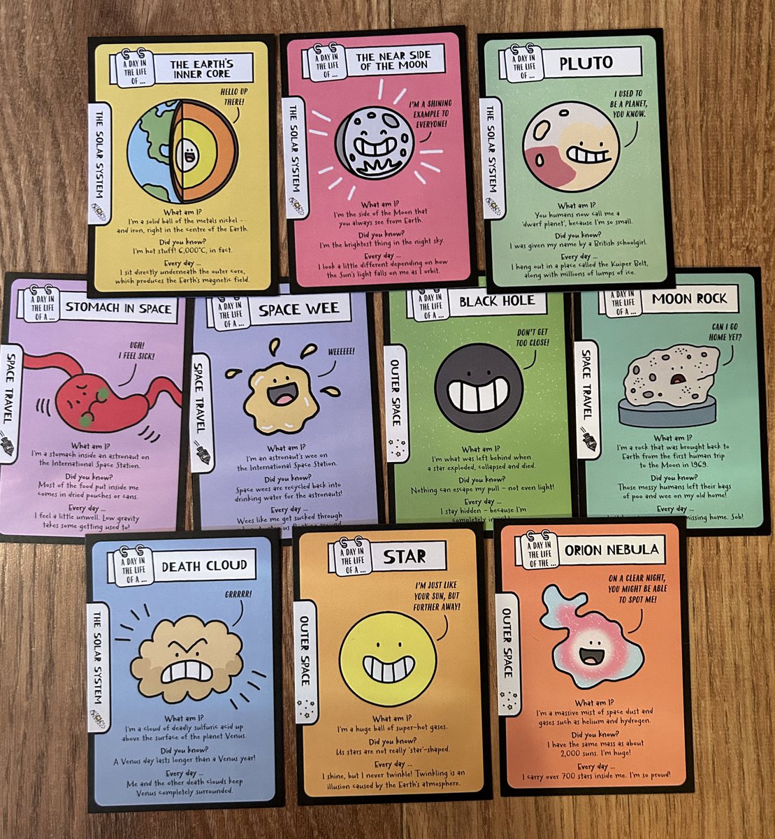RuddickRichard's tweet photo. To celebrate the release of A Day in the Life of an Astronaut, Mars and the Distant Stars next week, the wonderful people at @BusterBooks have given me a set of these special cards to give away. To enter simply retweet and comment with your fascinating fact. Ends 16.2.23 UK only. https://t.co/TE5kEk8JAT