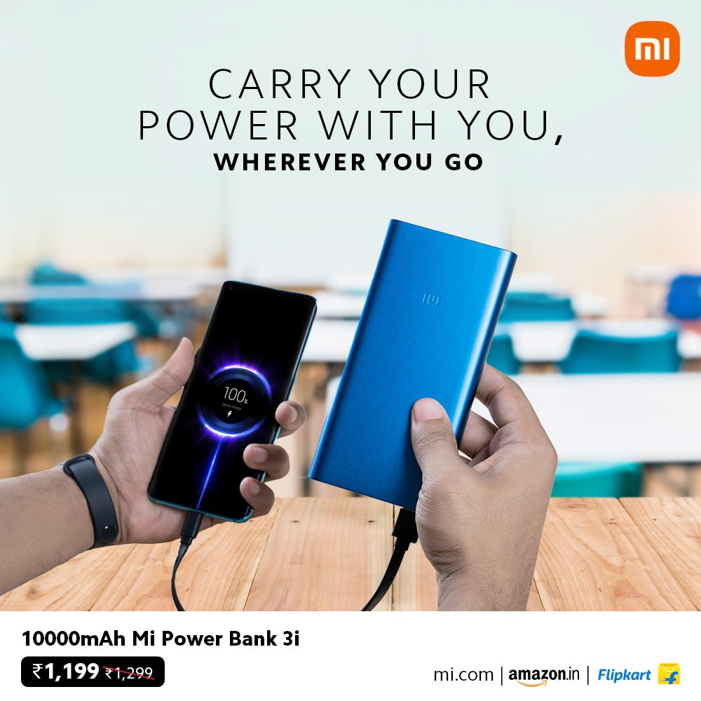 XiaomiIndia's tweet photo. Stay connected and powered up no matter where life takes you with the #MiPowerBank 3i.
Orde now: https://t.co/YHhEY5Lyi6 https://t.co/36Lz6JprAW