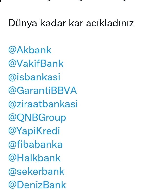 kickboxer333's tweet photo. BANKALARR HALA NEYİ BEKLIYOR....DİGER BİST ŞIRKETLERI BAZILARI GOSTERMELIK 2MILYON 3MILYON YARDKMLAR NEDIR MILYARLAR KARINIZ VAR ADAM GIBİ YARDIM YAPIN BU Halk ...
SIZI UNUTMAZ

#BANKALARADAMGİBİBAGIŞYAPSIN https://t.co/eXG4d9TioT