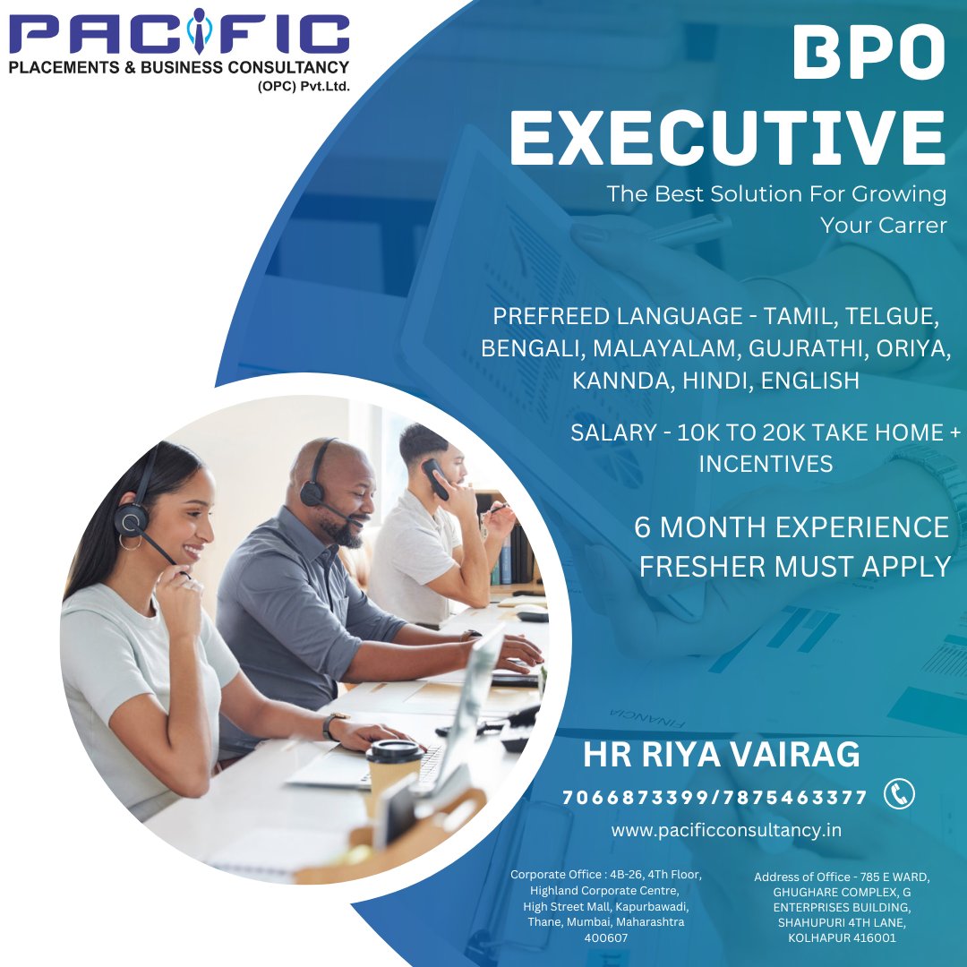 hr_ppbc's tweet photo. we are hiring #hiring #Telegu #Tamil #Bengali #Malayalam #Gujrati #Oriya #kannda #Hindi #English #BPO EXECUTIVE #Pacificplacementsandbusinessconsultancy #mumbai @dipti_pacific @shitalj1309 @dimplewadhwani4 @ashwini53351119 @hrppbc CALL HR RIYA - 7066873399 https://t.co/BFu93hbXjU