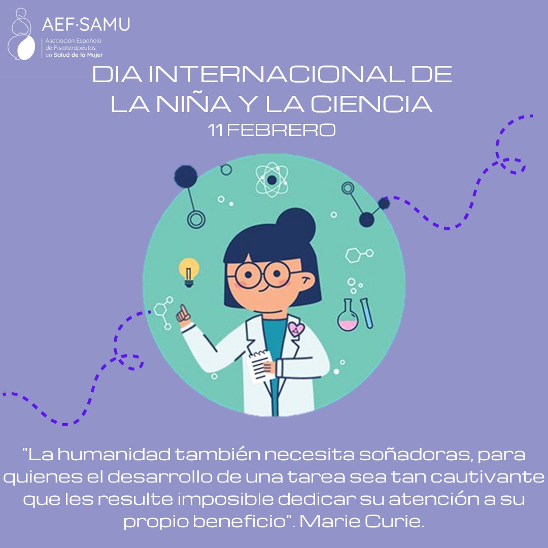 Hoy #11febrero se celebra en todo el mundo el #DiaDeLaMujerYLaNinaEnLaCiencia

Desde <a href="/AEF_SAMU/">AEF-SAMU</a> trabajamos por visibilizar y contribuir al crecimiento de la investigación científica en #fisioterapia para mejorar la vida de las mujeres.

Mujeres que están cada vez más presentes..🧵