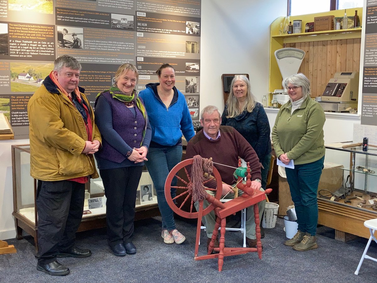 Cheann_a_Loch's tweet photo. Huge thanks to all who came to the #WoolSpinning demo yesterday, &amp; very well done to those who gave it a go.  Many thanks to Iain Martin of Seaforth Harris Tweed for sharing his knowledge. If you missed this demo there will be another in March, so watch this space for updates. https://t.co/haCqW5wKSP