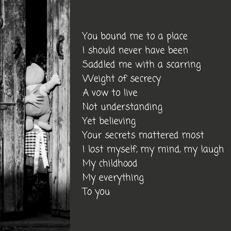 cogtfisurvivors's tweet photo. Our first post for our new series of art and poetry by #cogtfisurvivors is a poem, "Secrets", by E.S. It talks about brainwashing, #grooming, and being forced to keep dark secrets from a young age. https://t.co/VxVlonEE4Z