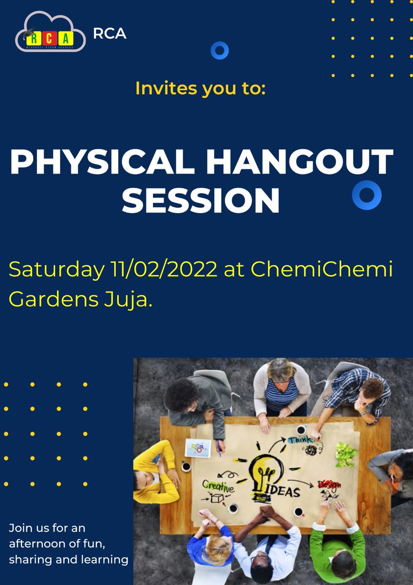 rca_cloud's tweet photo. All set for today guyz🥳🥳
See you there🥂

⌚⌚2:00 pm to 5:30 pm⌚⌚
🧩🧩Directions🧩🧩
Chemi Chemi is a kilometre from Juja stage.
Once in Juja stage, board Matatus or Tuktuks headed to Juja Farm.

20 shillings to Chemi Chemi✨

#RIPAAKA #RCAphysicalmeetup https://t.co/vHCfHgvD70