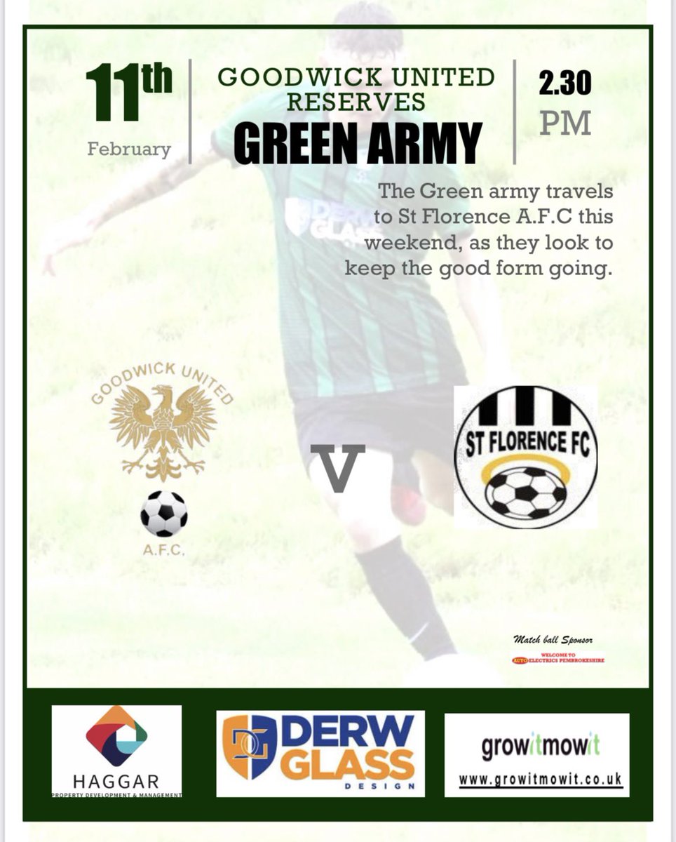 Our Seconds travel to @STFlorenceFC1 as our reserves squad look to continue the great form and continued push 

📆 - Sat - 11th
⏰ - 2.30pm - kick off 
📍 - @STFlorenceFC1 

🟢 RAGURA ⚫️