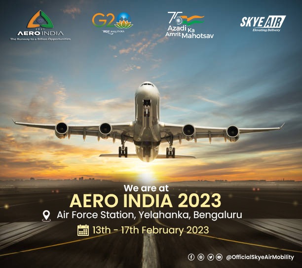 air_skye's tweet photo. Skye Air is thrilled to announce its participation in Aero India 2023 from 13th-17th of February at Air Force Station, Yelahanka, Bengaluru.
Do visit our stall- Hall 9A - 9B, IDEX Pavilion

#aeroindia2023 #aeroindia #azadikaamritmahotsav ##skyeair #skyeairmobility #droneservives https://t.co/e0DZxj318f