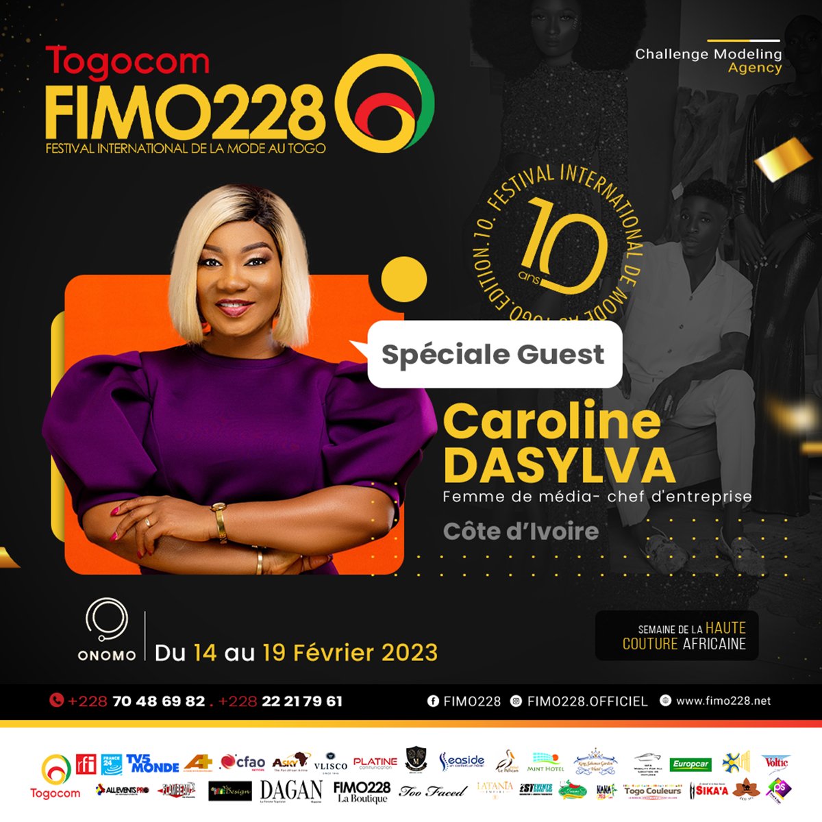 KayiDogbe's tweet photo. Heureuse d'accueillir sur la 10ème édition du #TogocomFimo228 @fimo228 ma chère sœur, l'emblématique Mme @carodasylva autour du thème "La #mode s'engage pour la #protection de l'#environnement".
#Fimo228 #JacquesLogoh #NabouFall #CôtedIvoire #Togo #Afrique https://t.co/sC1ehZtAP2