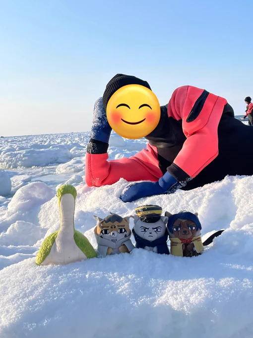 流氷遊び最高黄緑が私 
