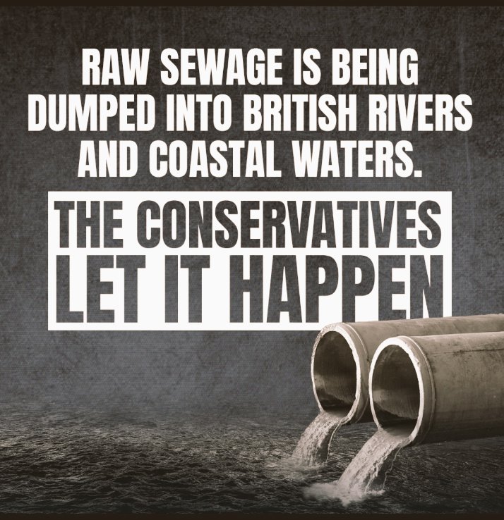 Dumping sewage into our rivers and coastal waters is not only harmful to wildlife and marine life, it also affects our own health and the environment. We need to stand against the profit-driven water companies and bring them back into the public ownership. #saveourrivers