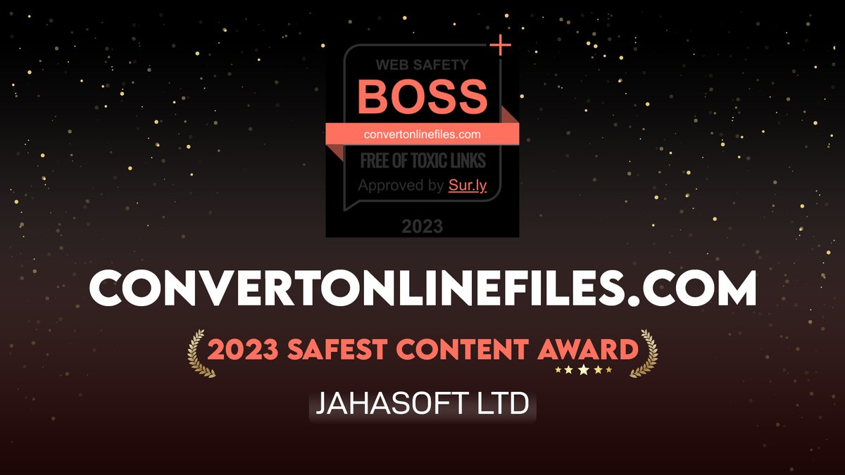 JahaSoft's tweet image. 🏆 CONVERTONLINEFILES.COM | 2023 SAFEST CONTENT AWARD

✔️ Unlimited Free Online All In One Converter

🔖 jahasoft.pk/surly-awarded-…

📌 JAHASOFT LIMITED

▶️ #convertonlinefiles #converter #onlineconvert #surly #award