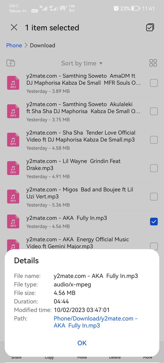 SNdlovu1219's tweet photo. Yesterday I downloaded FULLY IN and ENERGY in the early hours of 10 February 2023. 19 hours later he's shot and killed.(Check mod times) ๐๐ These two songs changed my life in 2018 and 2020. Later downloaded JIKA #RIPAKA #akaworldwide #MassCountry #Floridaroad #NotAKA #NOWAYS https://t.co/fVT6m0xq0f