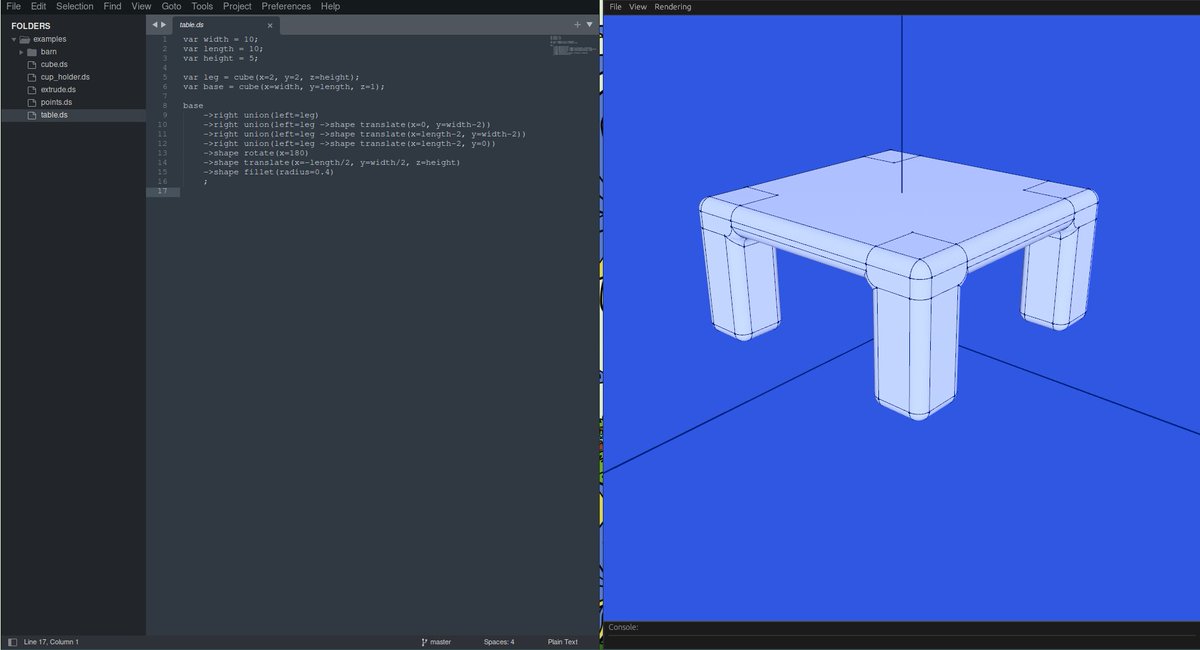 _parametric's tweet image. DSLCAD is a programming language &amp;amp; interpreter for building #3D models github.com/DSchroer/dslcad &amp;amp; reddit.com/r/parametric_d… #design #parametric #cad