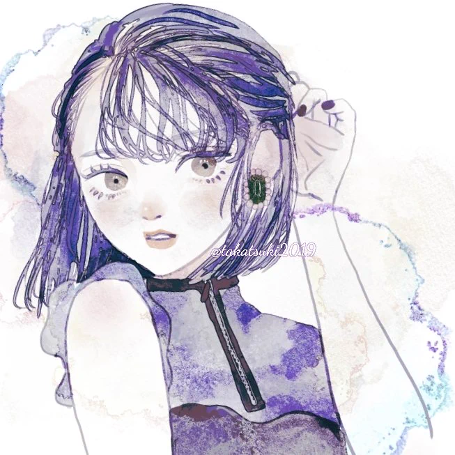 purple#イラスト 