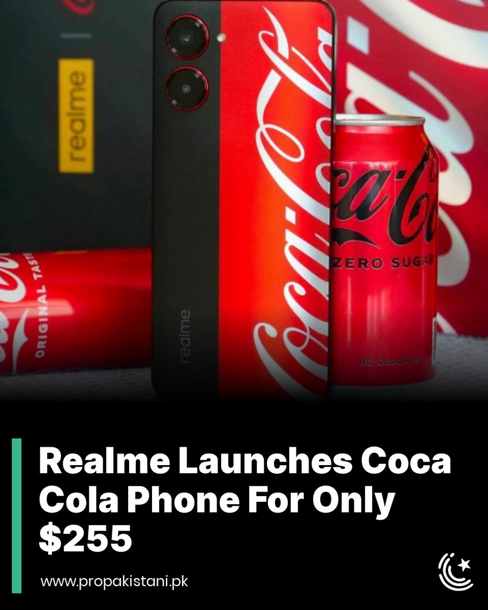 ProPakistaniPK's tweet photo. The package includes the phone with a Coca-Cola-inspired back, a bottle cap-shaped pin, multiple stickers, a card featuring a unique number ranging from 0001 to 1000, and a charming figurine of Realme's mascot, Realmeow.
Read More: https://t.co/wHgp9S1VHH
#Realme #CocaCo... https://t.co/thw8mpSW2D