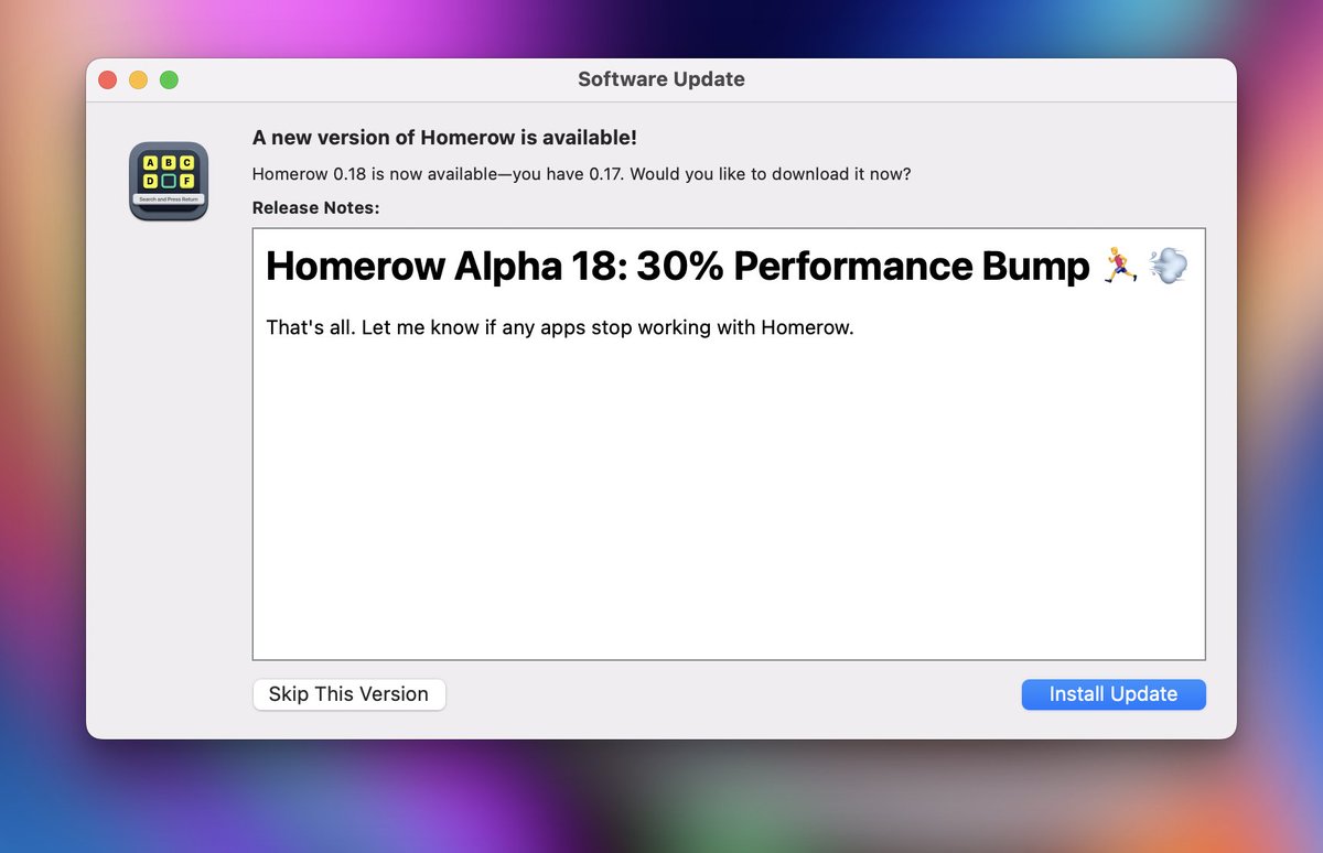 I just released Homerow Alpha 18. 30% Performance Bump and that's all you get this week 😎🚀