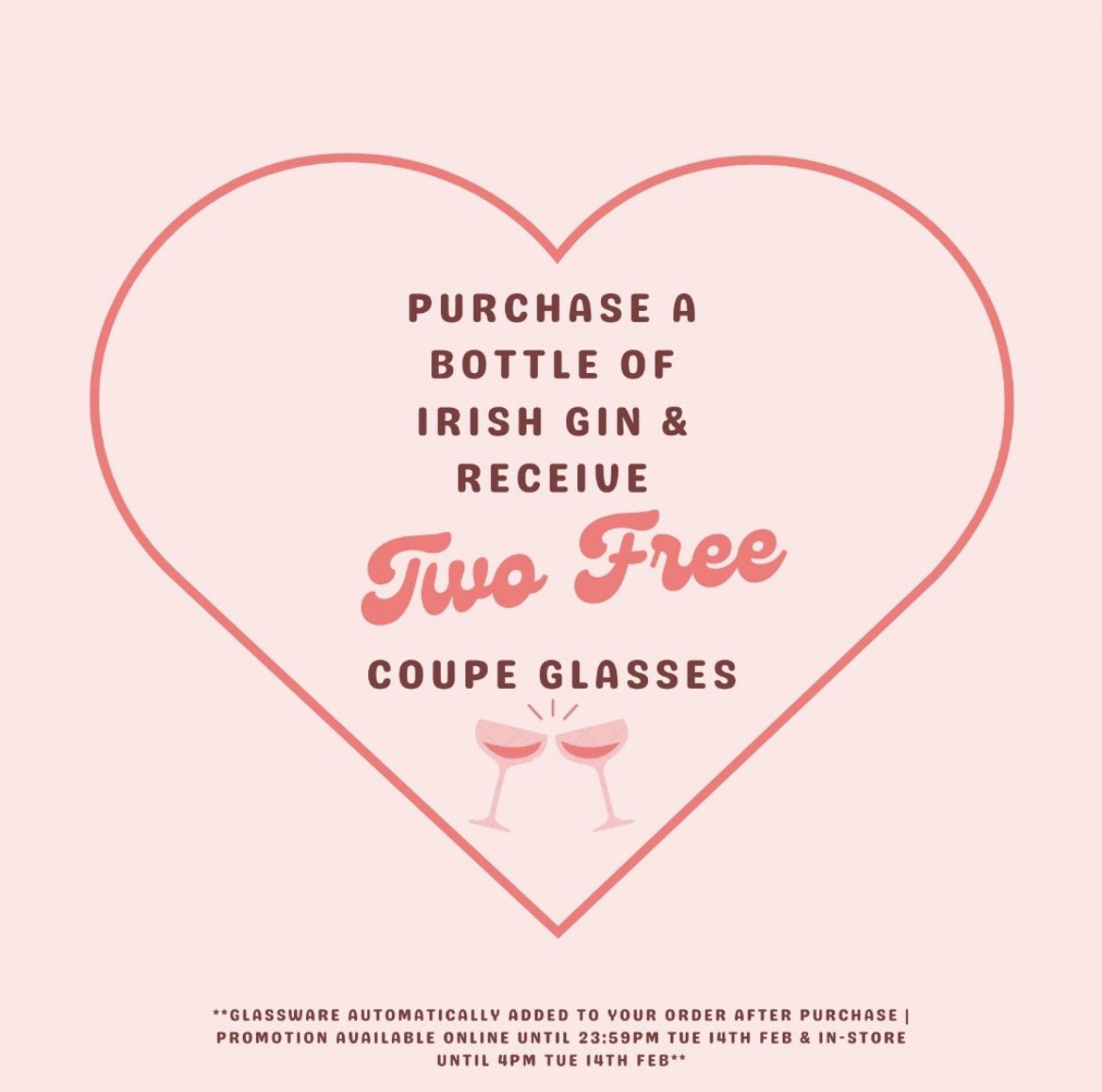 The perfect #ValentinesDay gift 🎁 
2 free coupe glasses when you buy a bottle of our award-winning Irish gin.
Available online copelanddistillery.com/shop or from the distillery visitor centre
#love #gin ❤️