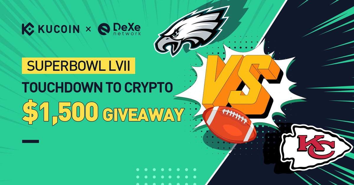 🏈💰 Touchdown to Crypto! Share your Super Bowl winner and final score predictions for a chance to win a share of the 1,500 USDT prize pool.  #giveaway #SuperBowl 

$1,500 in DEXE Giveaway
1⃣Follow <a href="/kucoincom/">KuCoin</a> &amp; <a href="/DexeNetwork/">DeXe Protocol</a>
2⃣RT
3⃣Comment predictions before the game begins