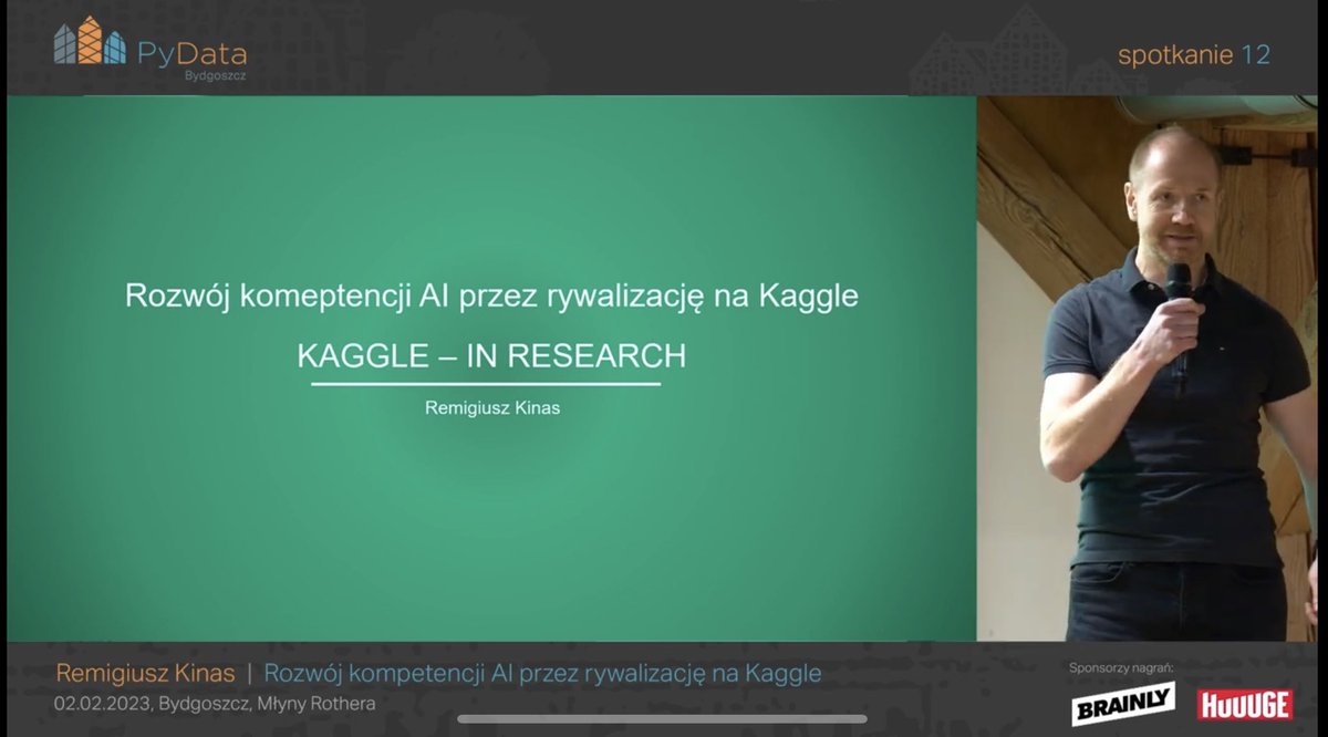 KinasRemek's tweet image. I shared my Kaggle competition experience on PyData Bydgoszcz. How to compete on Kaggle? Lessons learned from my activities on this great AI platform. Link for video (Polish language) in comment- enjoy ☺️
Thank you PyData for invitation. great community. #ai #pydata #kaggle