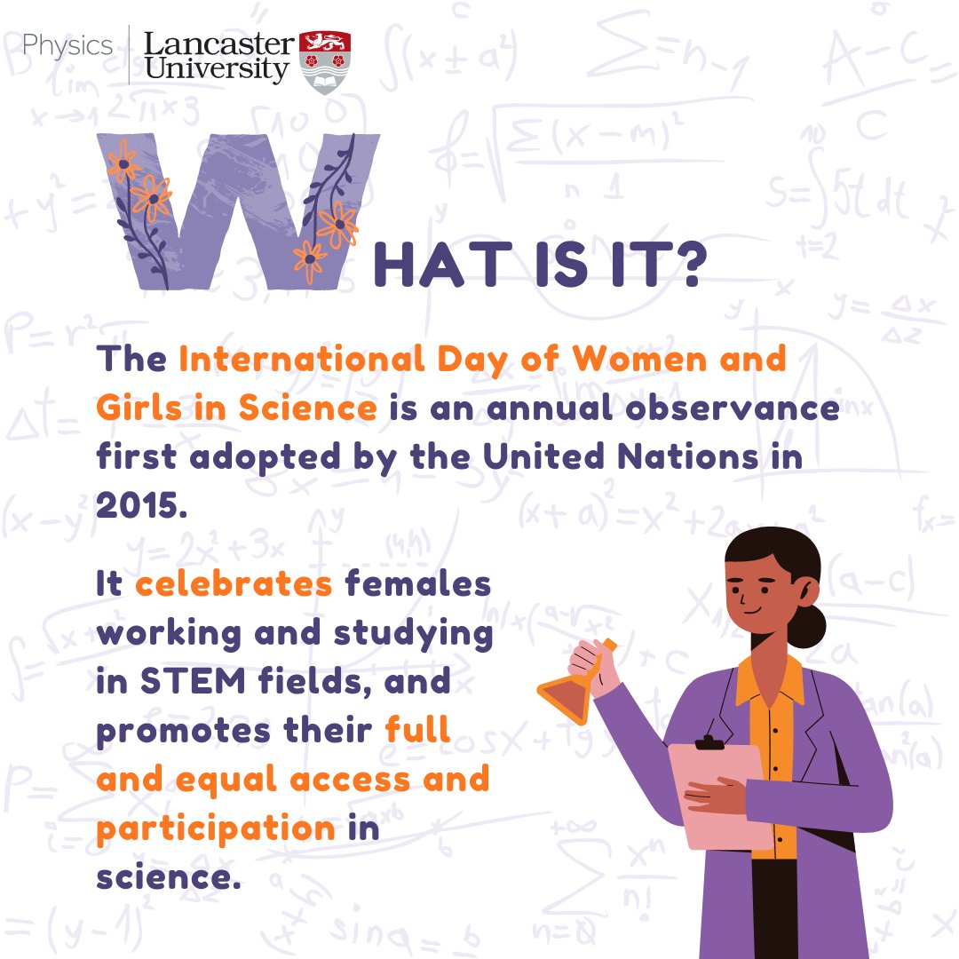 LancUniPhysics's tweet photo. Happy #WomeninScience day from all at Lancaster Physics!👩‍🔬 Today we celebrate the incredible work of all the women in our Department - from undergraduates to academics and everyone in between🌟

Find out more about the observance here: https://t.co/MBVN227FpI https://t.co/L61TbeKtyt