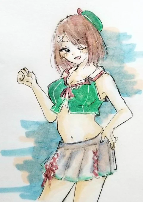 昨日のワンドロ摩耶さん!!途中までは描いてて寝落ち。今日完成させたー 
