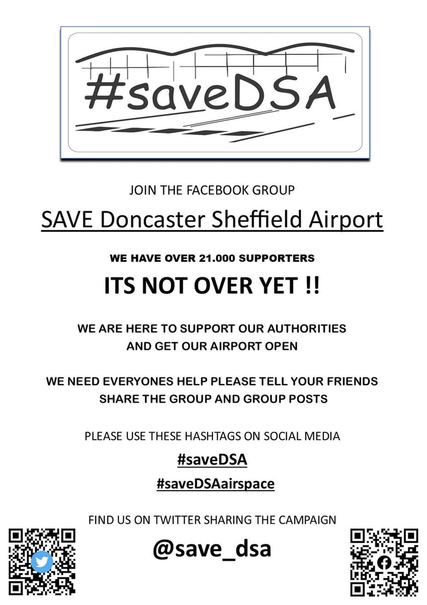 save_dsa's tweet photo. Can I ask all supporters of #saveDSA can we print a poster put it up at work in your local shop, pub, restaurant, garden centre gym etc anywhere there's people let's share the group far and wide 
#saveDSA #saveDSAairspace 
#itsnotover https://t.co/G3Q2ZdWWzo