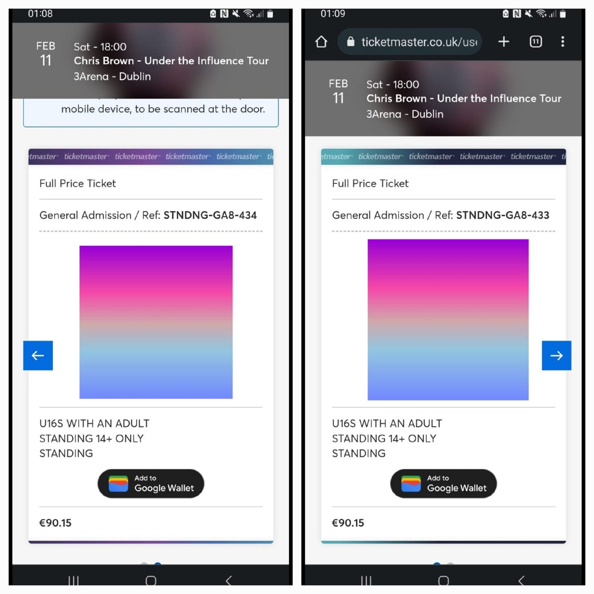Selling 2 x standing Chris Brown tickets for tonight at 3Arena, Dublin. #ChrisBrown #chrisbrowntickets #chrisbrownconcert #UnderTheInfluenceTour @isitreallymoira please retweet 🙏