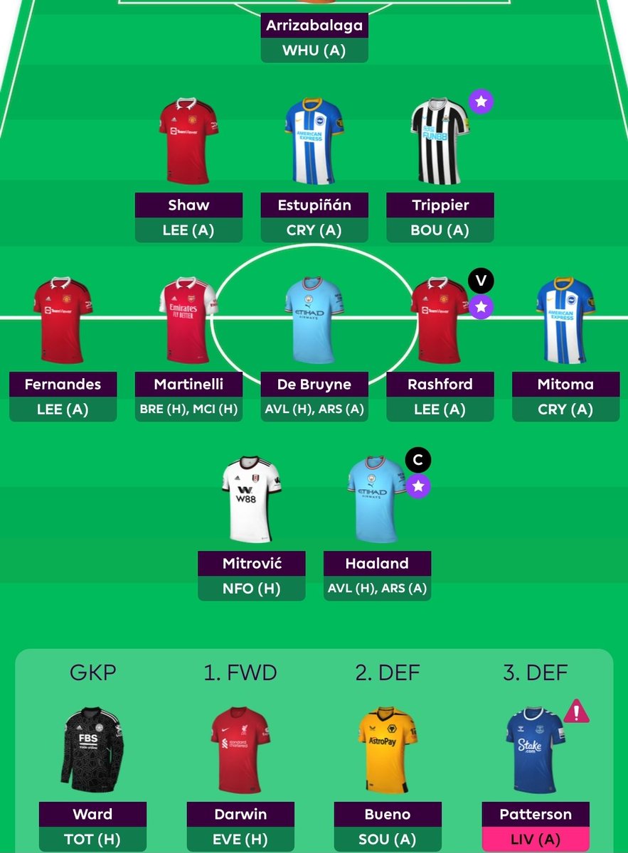 SteWalker100's tweet photo. @thefplbois 1FT. Changes recommended or Roll? https://t.co/0528tsoffg