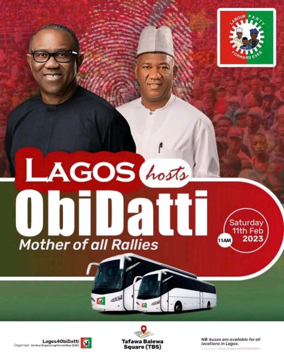 PeterObi's tweet photo. Today, the LP and Obidient Family will conclude the State rallies in Lagos. It's been a whirlwind and a very value-added experience across the 36 States. Thank you Nigerians for engaging constructively. The Mission to take back Nigeria is real and the core objective is in sight. https://t.co/V50tqd6R3C